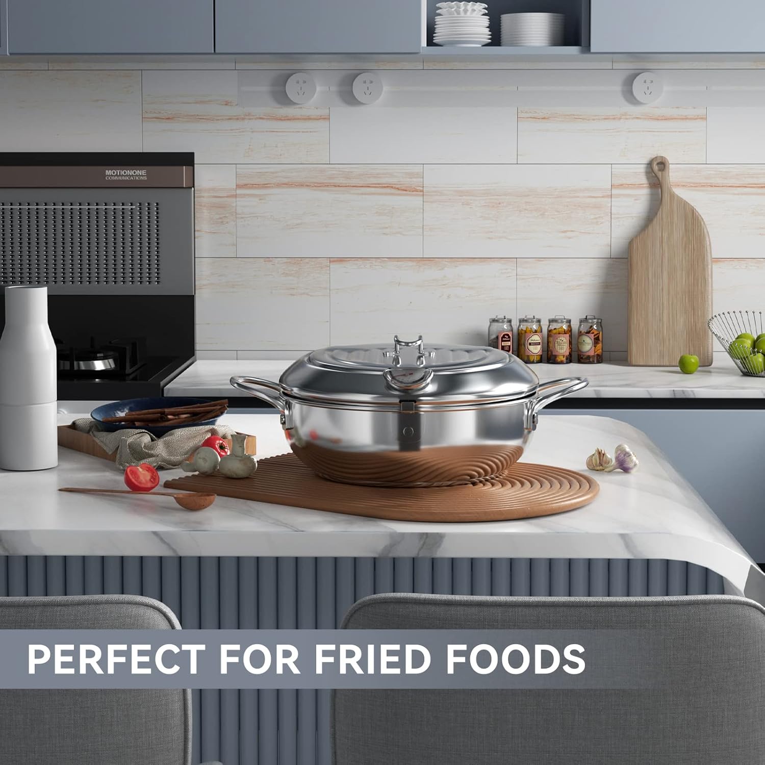 Deep Fryer Pot，142 Oz /4.2L Janpanese Style Tempura Frying Pot